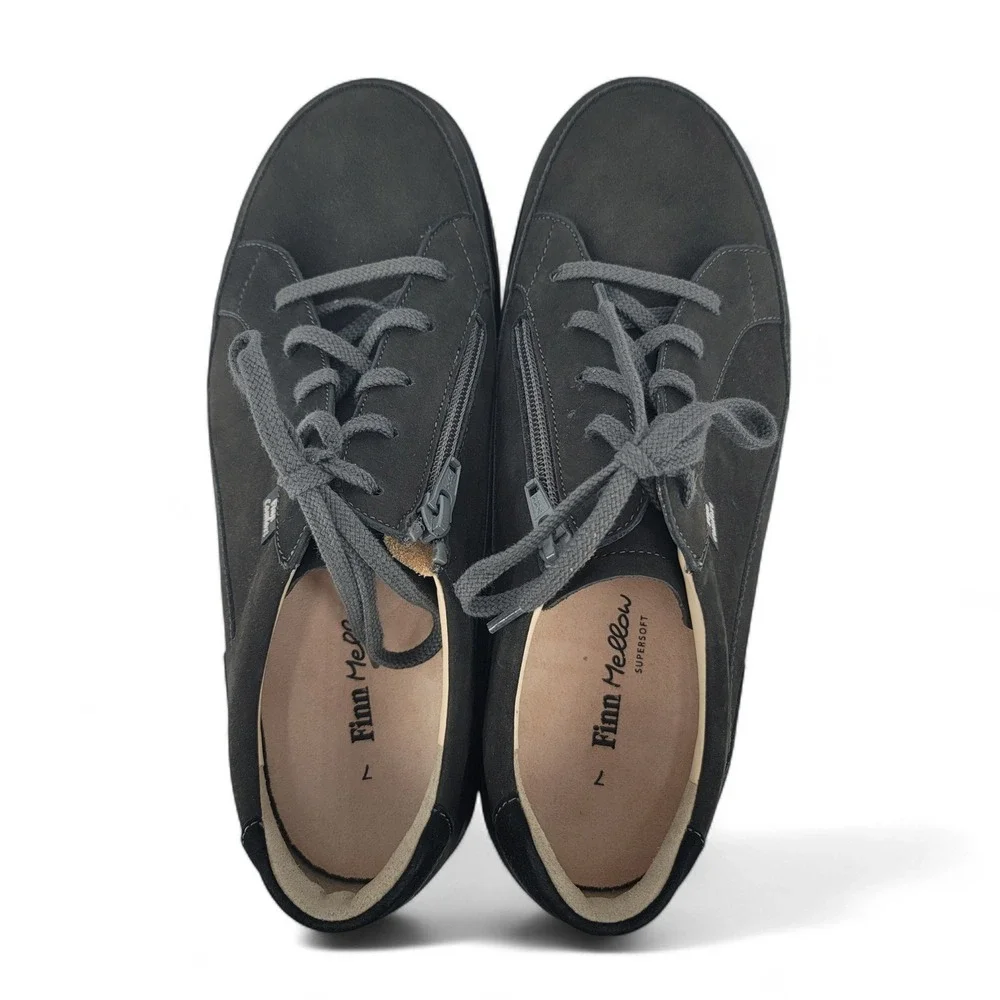 Finn Comfort Prato Nubuck Shoes Womens US 9.5 EU 40.5 Black‎ Comfort Walking Zip